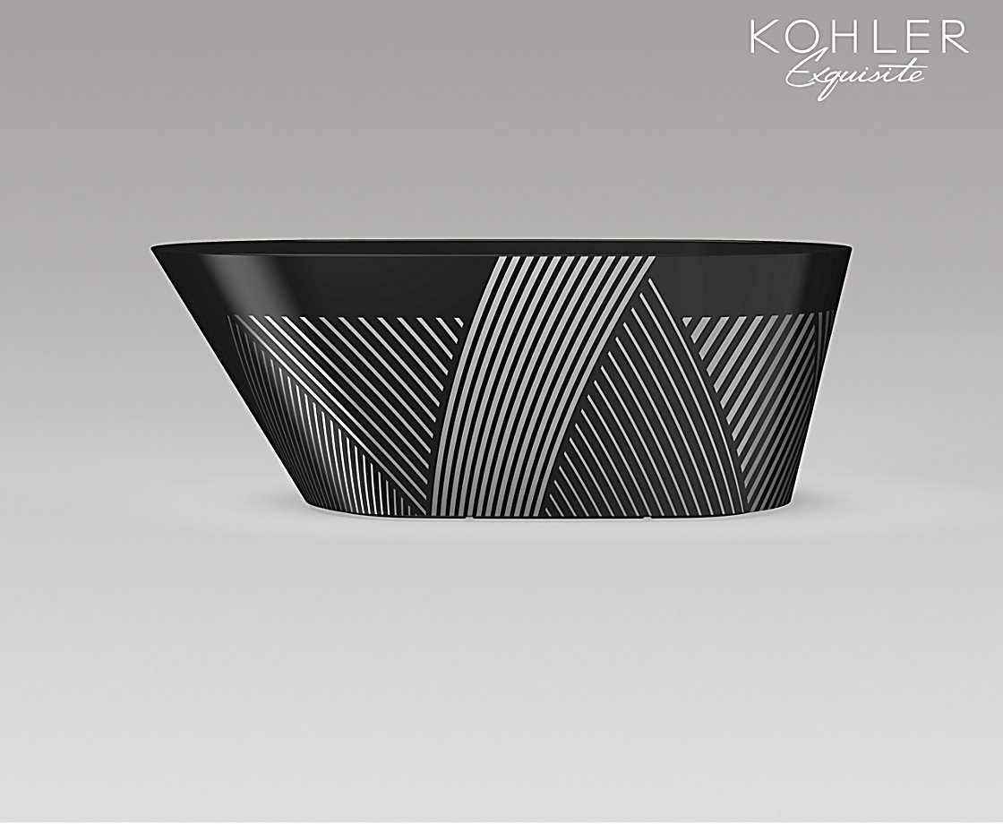 凌越臻彩绘印灵雅石浴缸(黑灰)