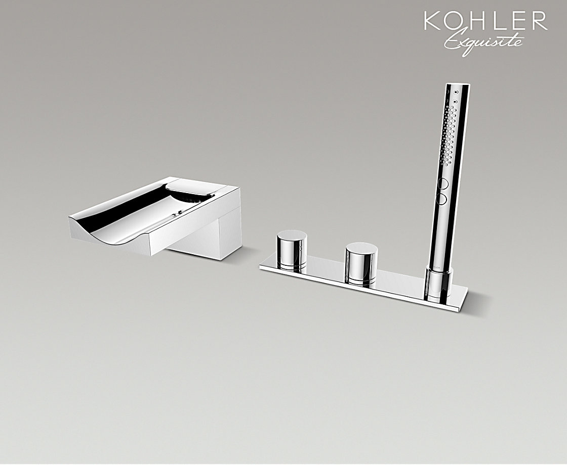 BEITOU®曼达缸边式恒温浴缸花洒龙头