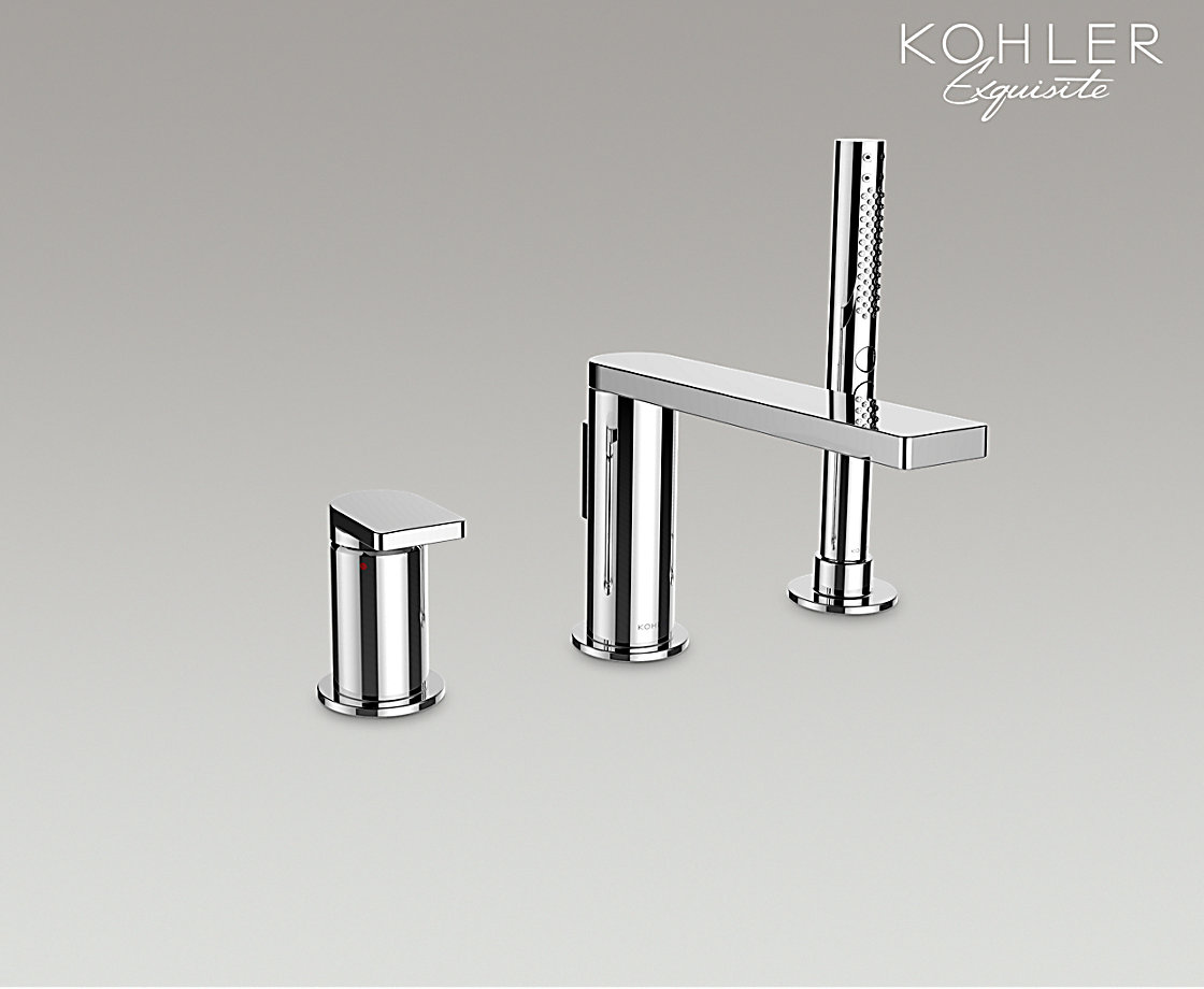 COMPOSED®柏诗3孔缸边式浴缸花洒龙头