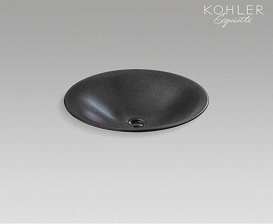 SHAGREEN莎歌星釉 圆形水漫式艺术台盆黑珊瑚系列