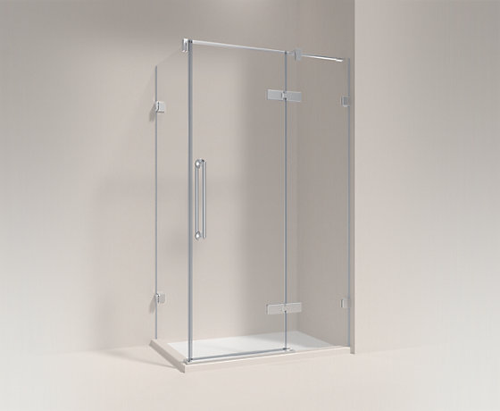 COMPONENTS®艺廷开门淋浴房，L型，墙夹款