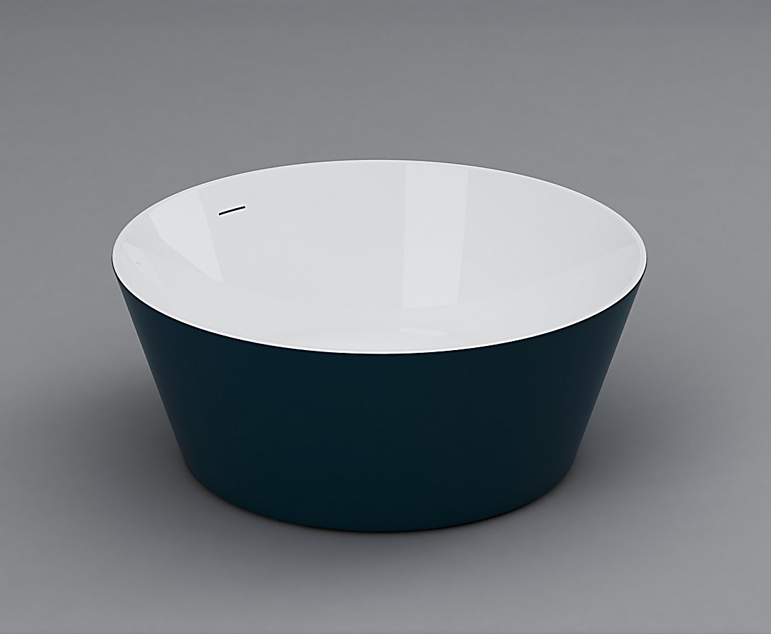 艾芙2.0 正圆形1.5米无缝独立式压克力浴缸 孔雀蓝裙边(含排水)