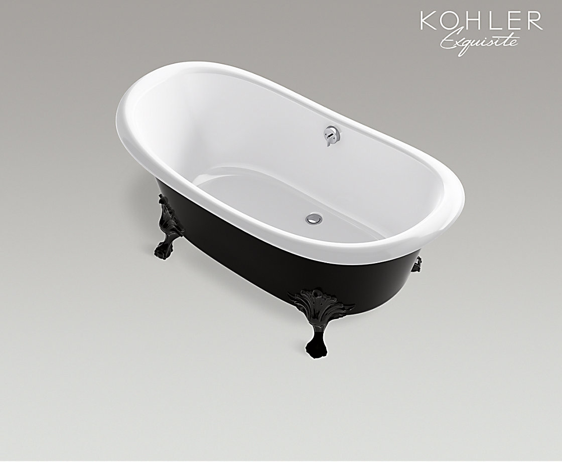 雅蒂诗 独立式铸铁浴缸 （外面黑色）