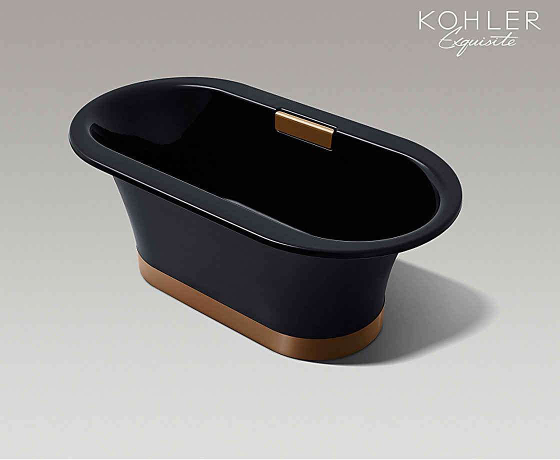 拂乐1.5米独立铸铁浴缸（带扶手孔，玄武黑）