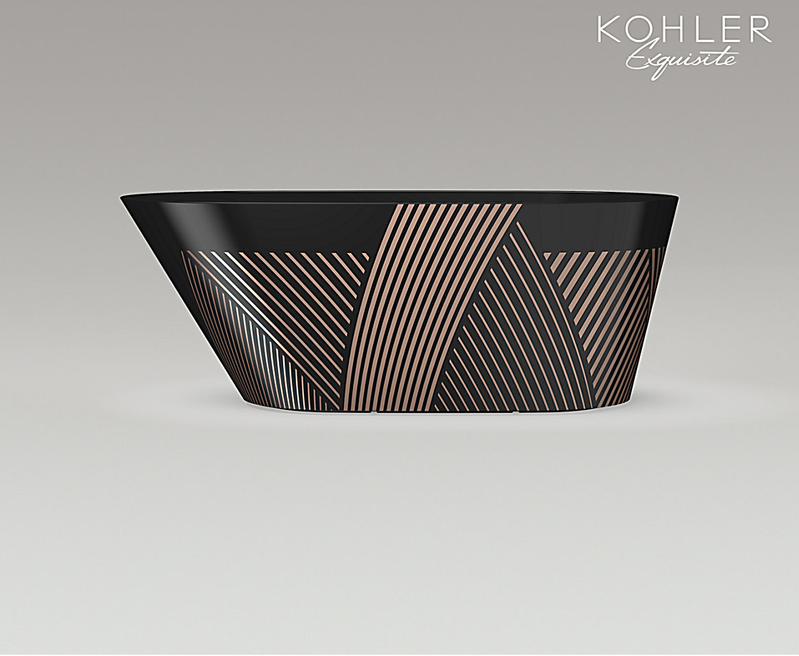 凌越臻彩绘印灵雅石浴缸(黑金)