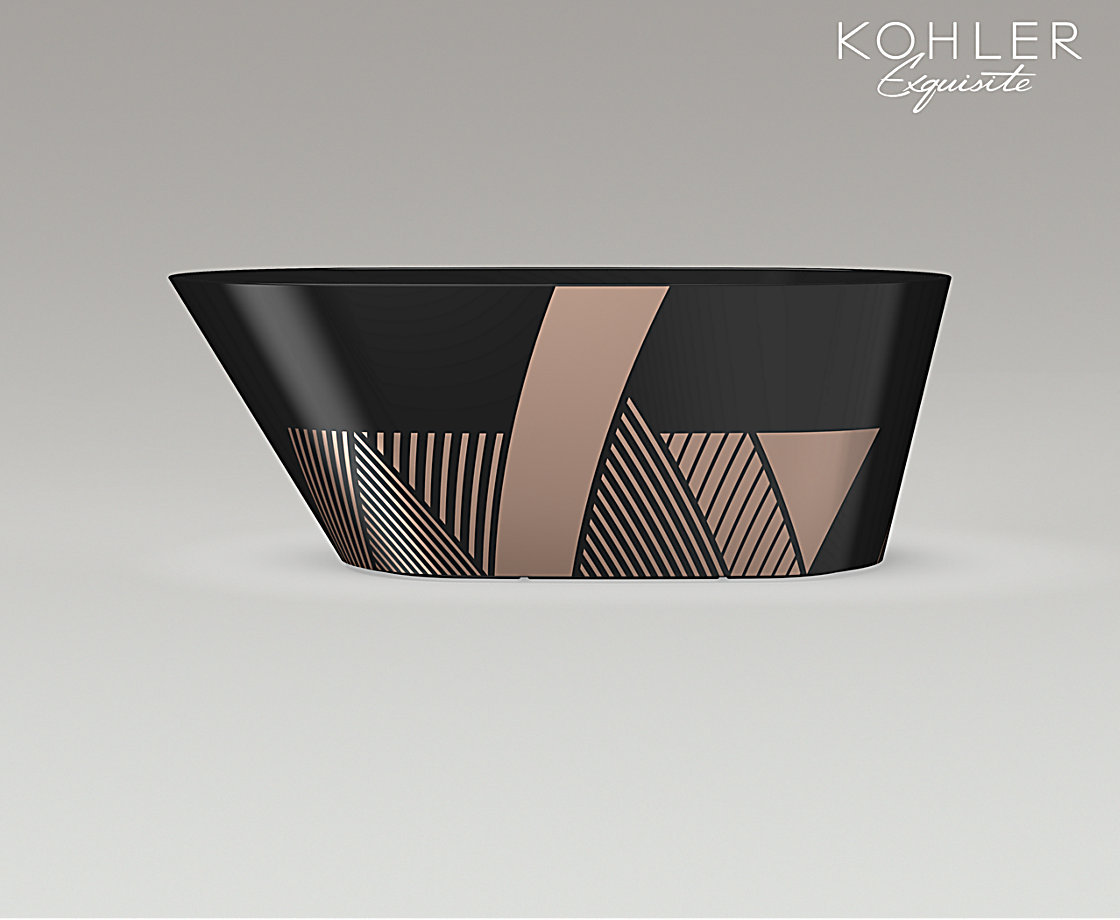 凌越臻彩绘印灵雅石浴缸(黑金)