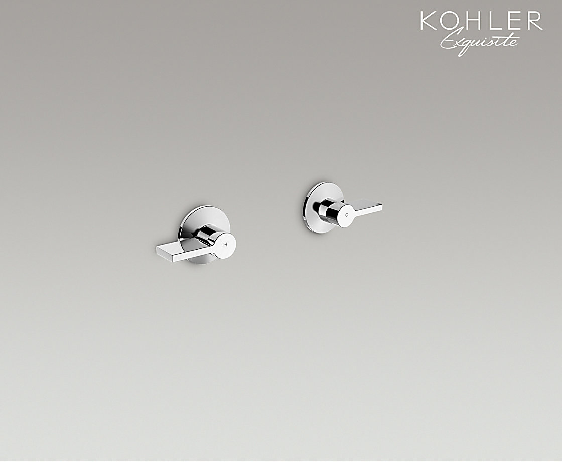 艺廷双把墙出水脸盆龙头把手杆型