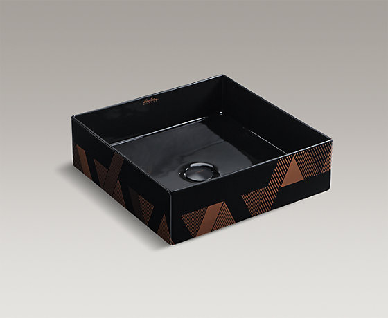 丝嘉臻彩绘印方形台盆