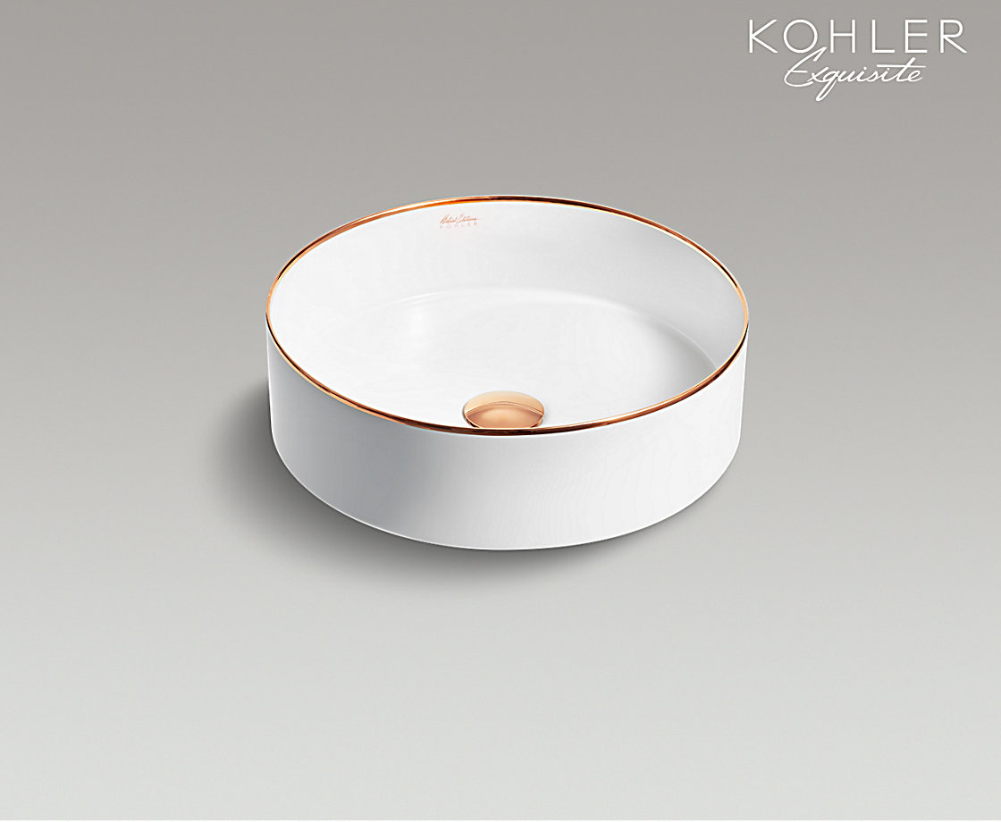 MICA 丝嘉 星钻圆形艺术台盆玫瑰金