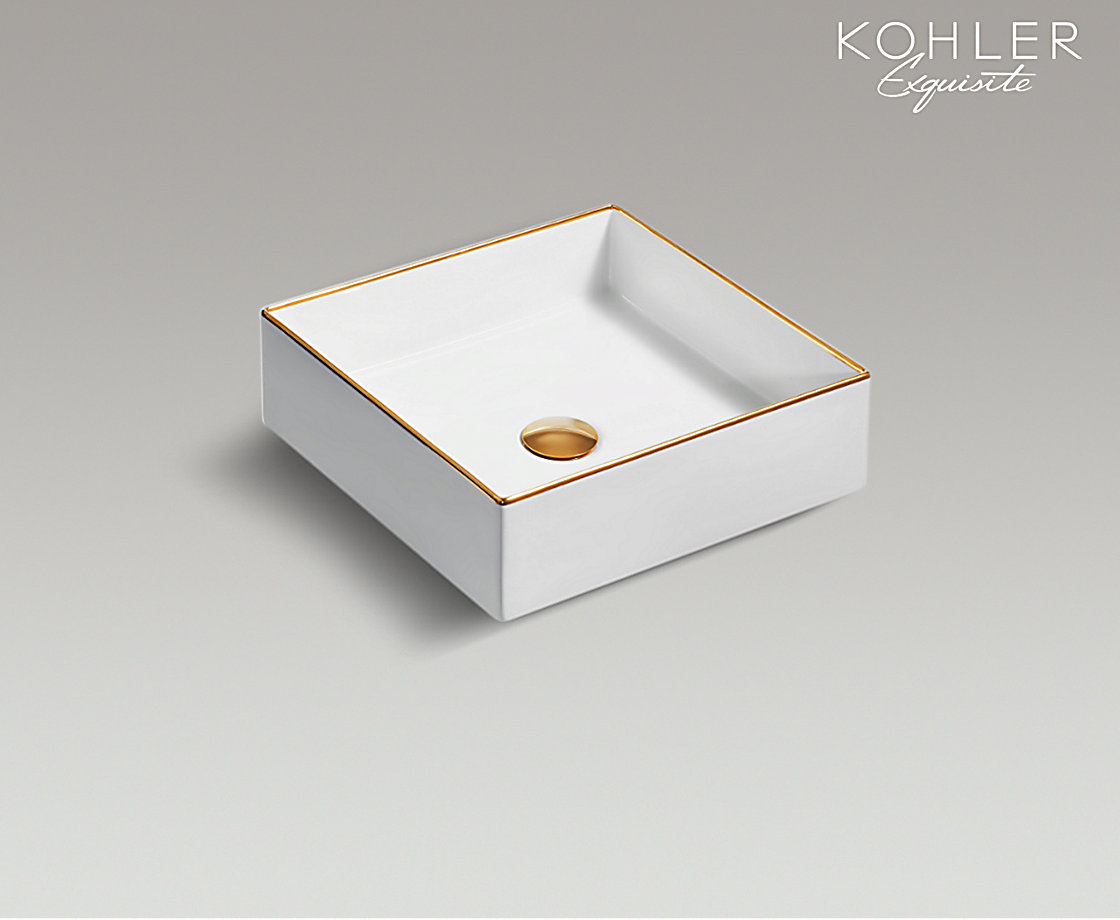 MICA 丝嘉 星钻方形艺术台盆金色