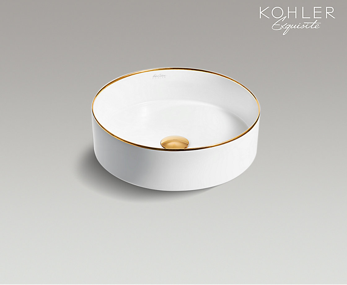 MICA 丝嘉 星钻圆形艺术台盆金色