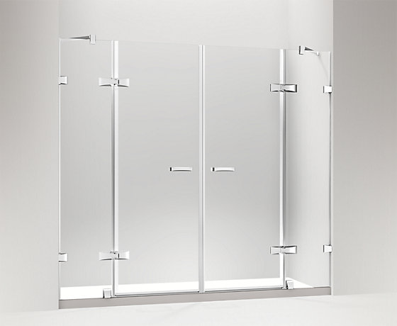 MEMOIRS® 梅玛 开门淋浴房 一字型(两扇固定玻璃 两扇门玻璃)
