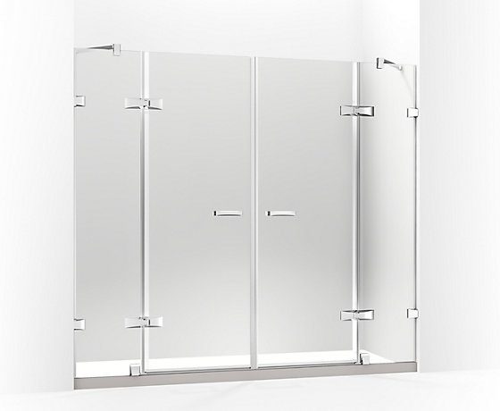 MEMOIRS® 梅玛 开门淋浴房 一字型(两扇固定玻璃 两扇门玻璃)