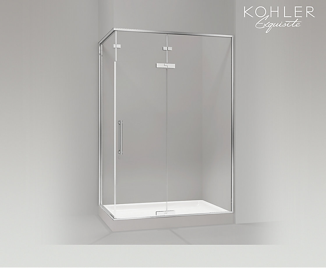 NEW PURIST®新飘瑞诗淋浴房，开门密封型，L型（两扇固定玻璃 一扇门玻璃）