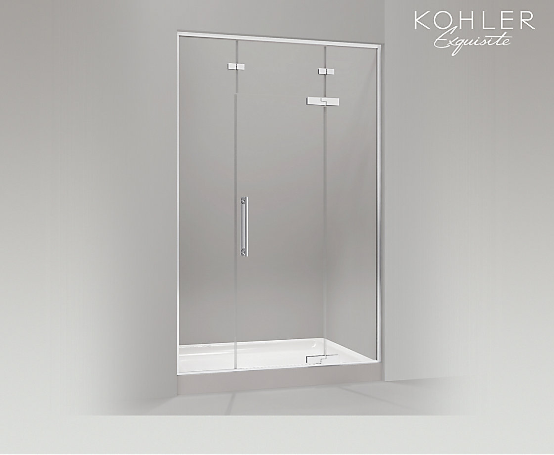 NEW PURIST®新飘瑞诗淋浴房，开门密封型，一字型（两扇固定玻璃 一扇门玻璃）