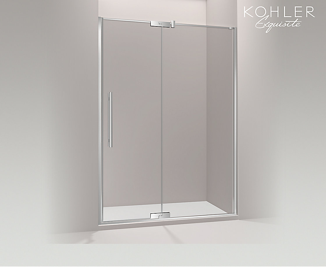 NEW PURIST®新飘瑞诗淋浴房，开门一字型(一扇固定玻璃 一扇门玻璃)