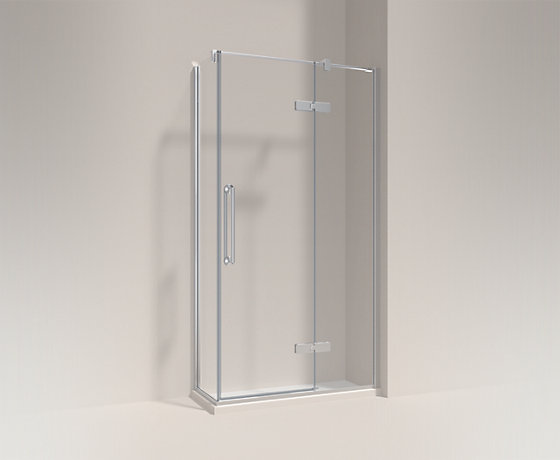 COMPONENTS®艺廷开门淋浴房，L型，竖墙材款