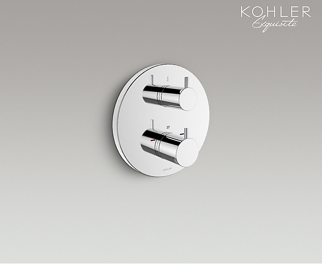 智配 入墙式恒温花洒阀芯及面板艺廷细杆型把手