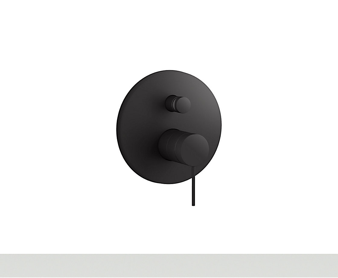 智配 入墙式浴缸花洒阀芯及面板艺廷细杆型把手