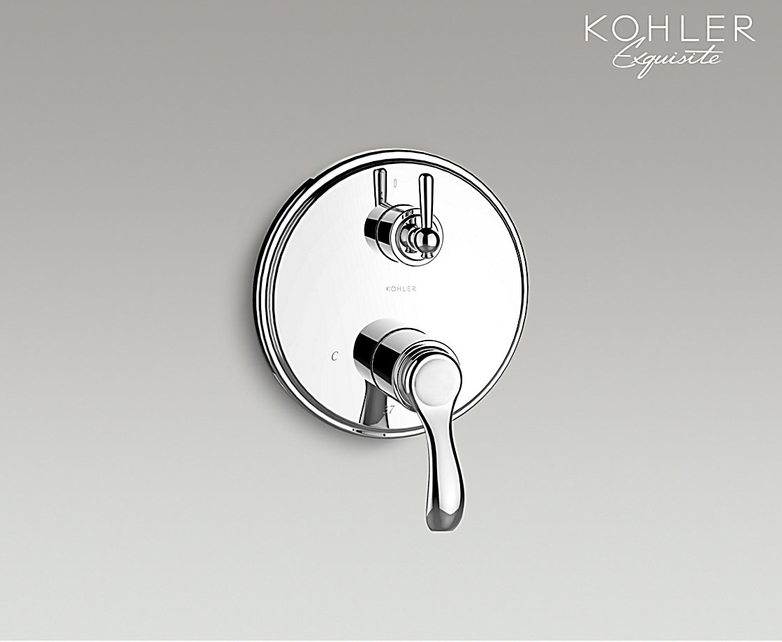 智配圆形入墙式恒温花洒阀芯及面板经典型（菲尔法斯把手）