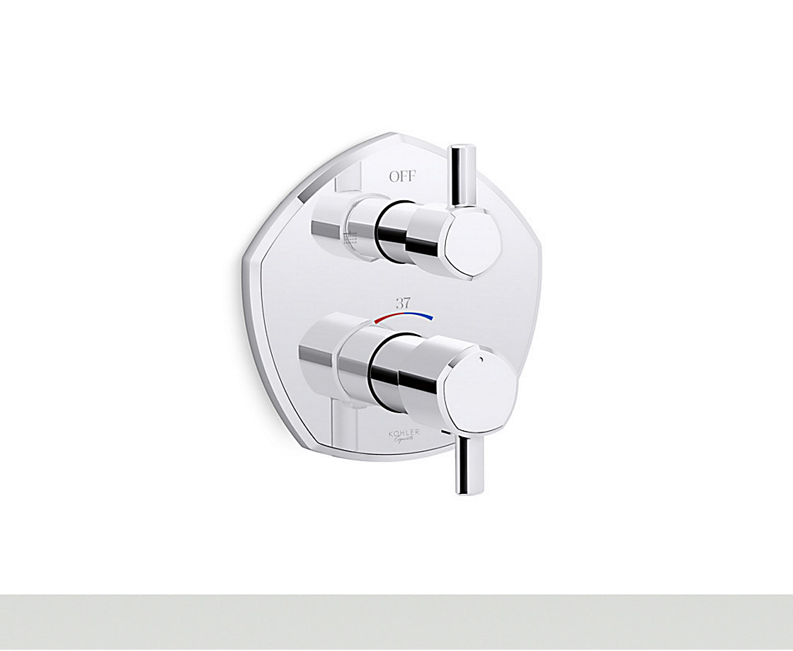 凯诗智配入墙式恒温浴缸花洒阀芯及面板-杆型把手