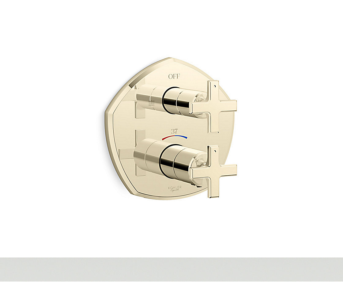 凯诗智配入墙式恒温浴缸花洒阀芯及面板-杆型把手