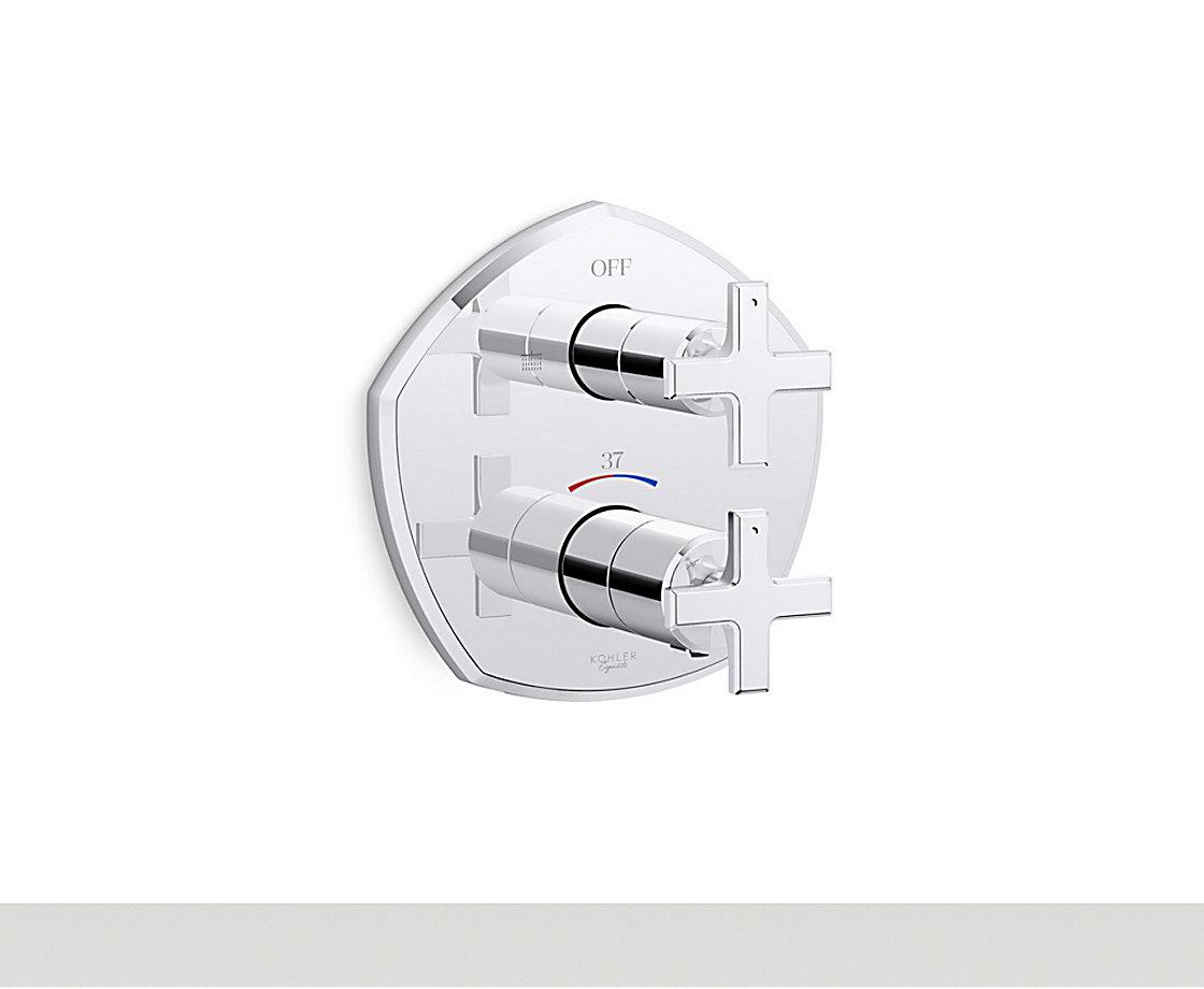 凯诗智配入墙式恒温浴缸花洒阀芯及面板-杆型把手