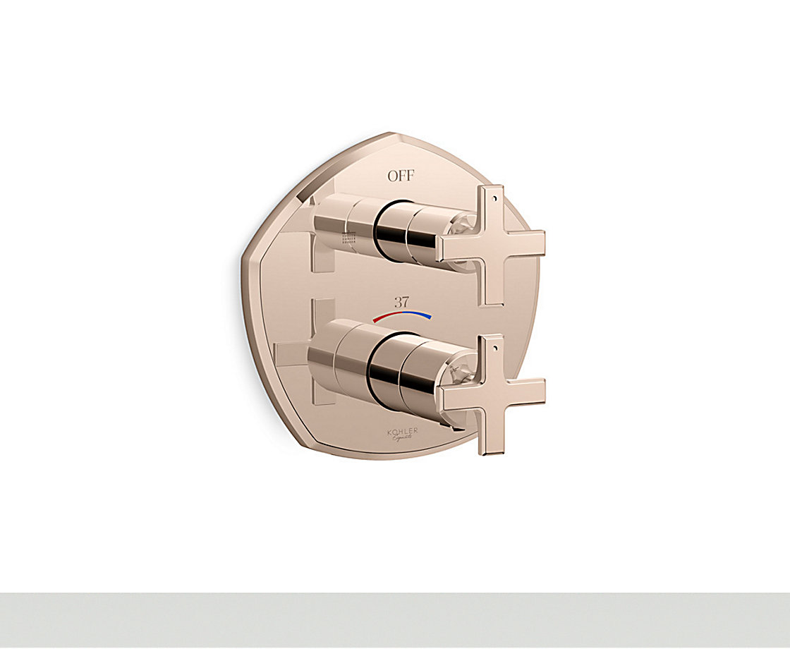 凯诗智配入墙式恒温浴缸花洒阀芯及面板-杆型把手