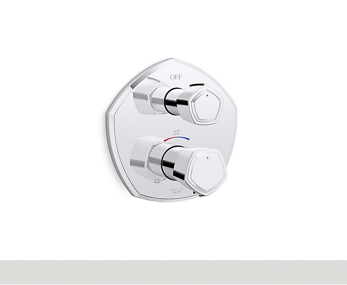 凯诗智配入墙式恒温浴缸花洒阀芯及面板-杆型把手