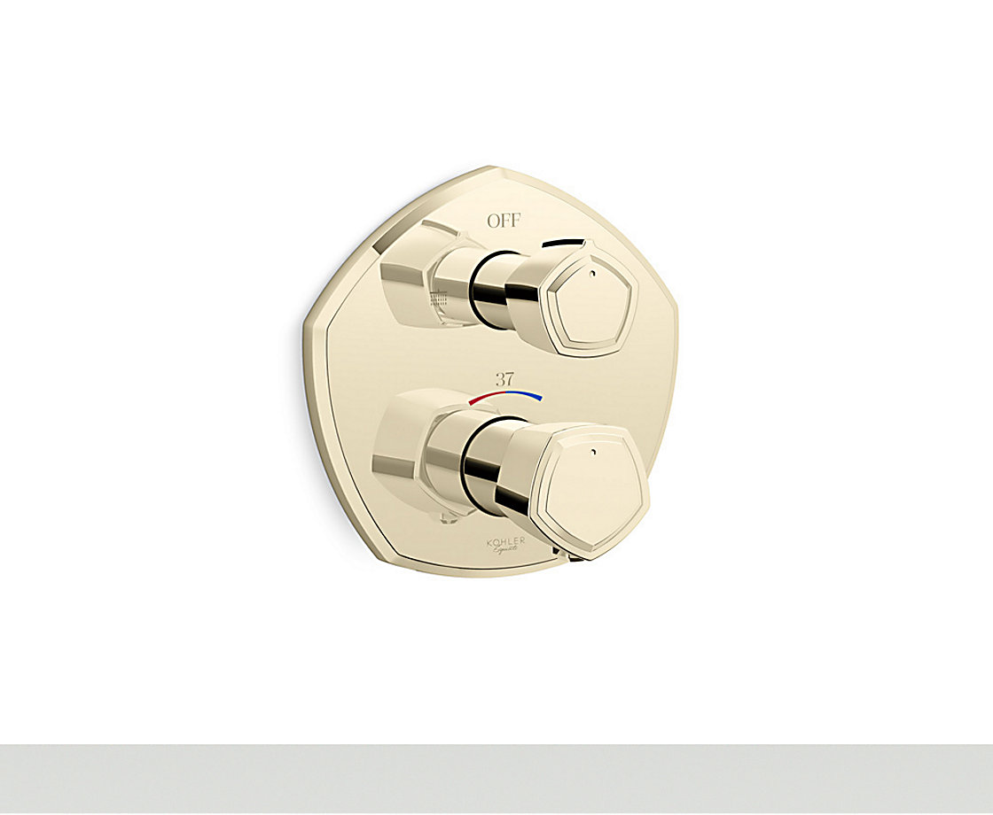 凯诗智配入墙式恒温浴缸花洒阀芯及面板-杆型把手