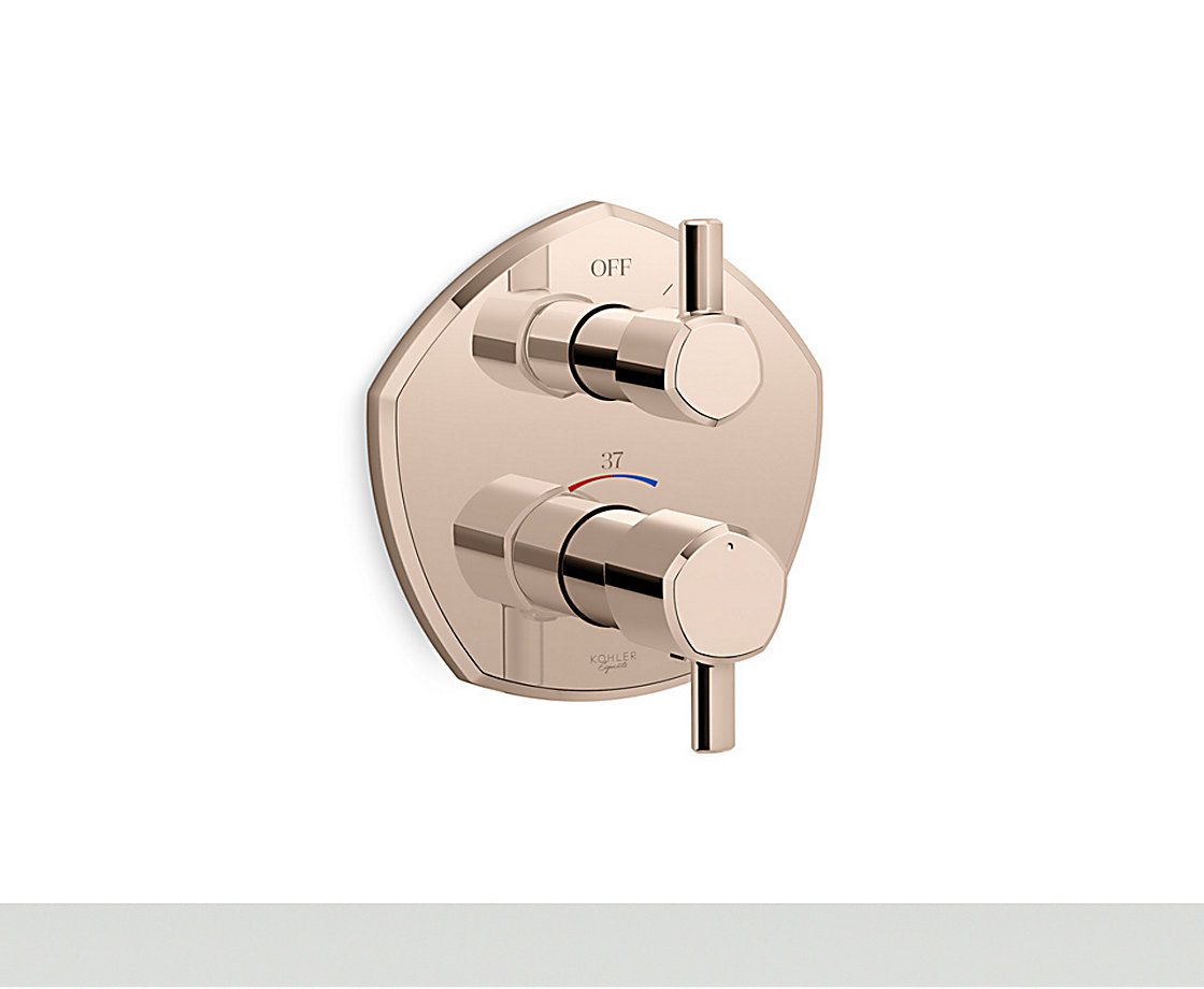 凯诗智配入墙式恒温花洒阀芯及面板杆型把手