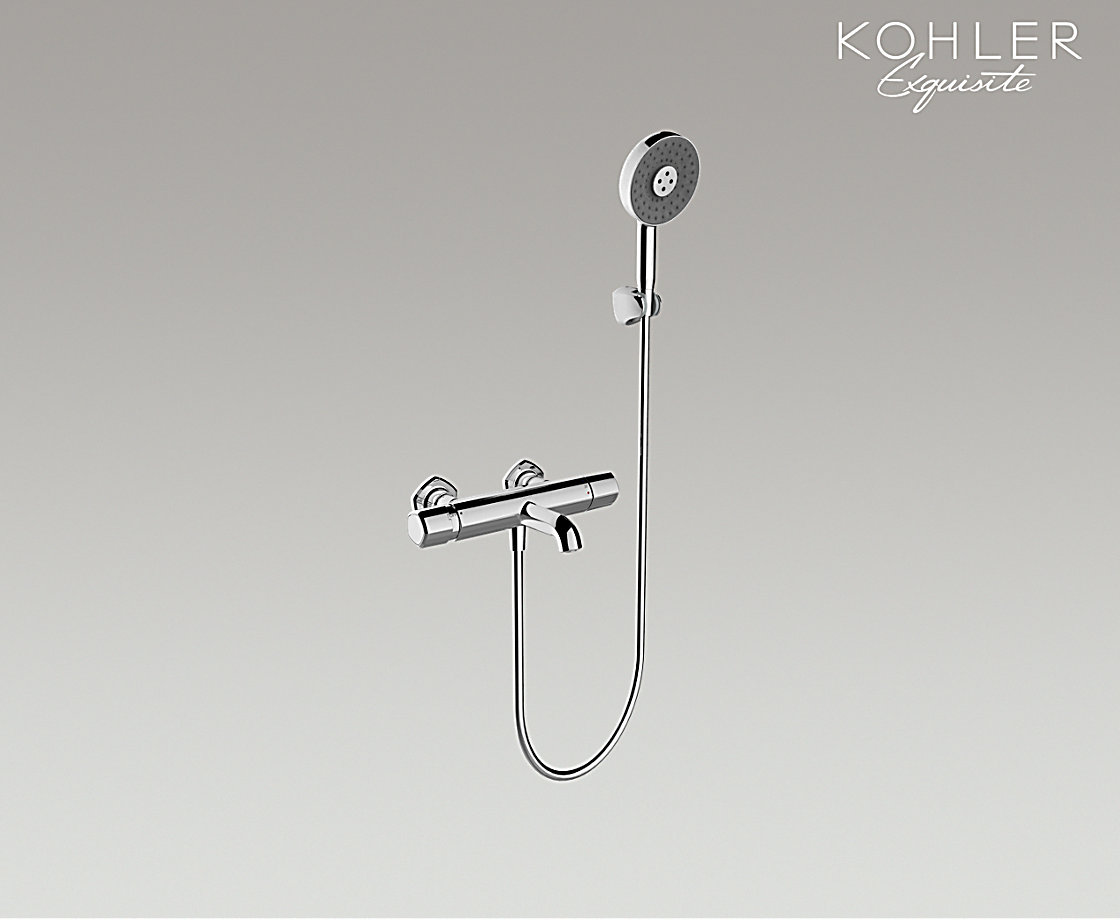 凯诗挂墙式恒温浴缸花洒龙头