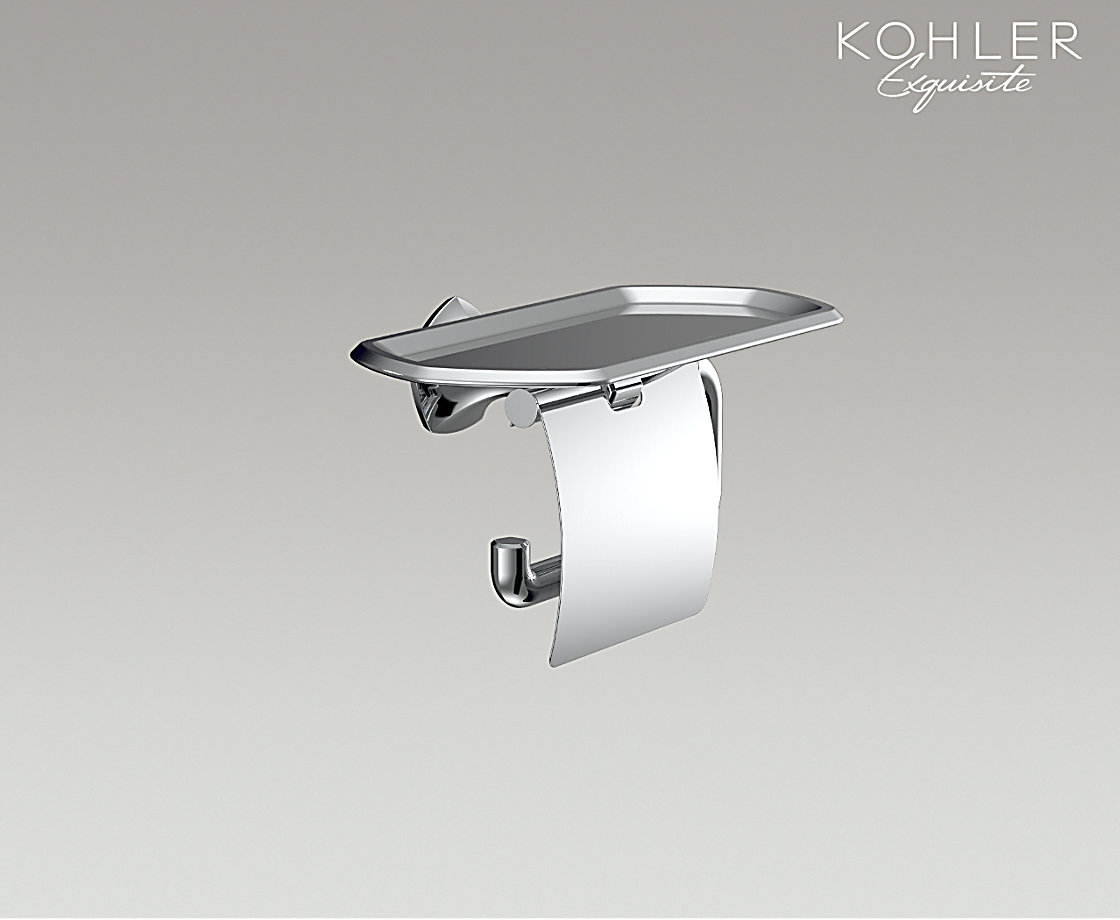 凯诗 单层带盖卫生纸架（带置物平台）