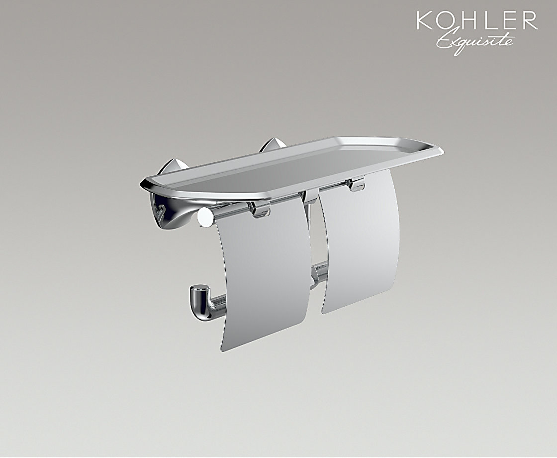 凯诗 双层带盖卫生纸架（带置物平台）