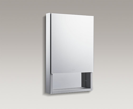 维乐镜柜(升级版,500MM,银色,左开门,开放储物)