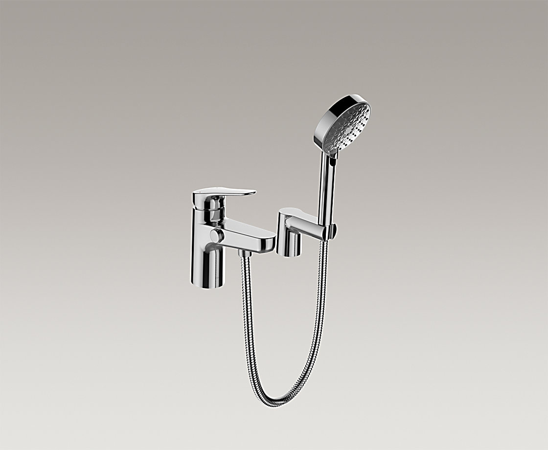 珂灵二孔缸边式浴缸花洒龙头