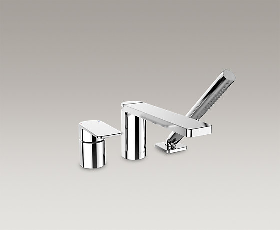 若方三孔缸边式浴缸花洒龙头