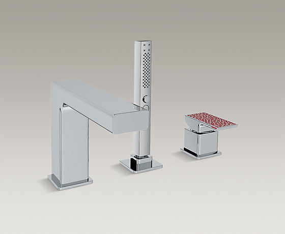 STRAYT™斯磊3孔缸边龙头（胭脂红把手）