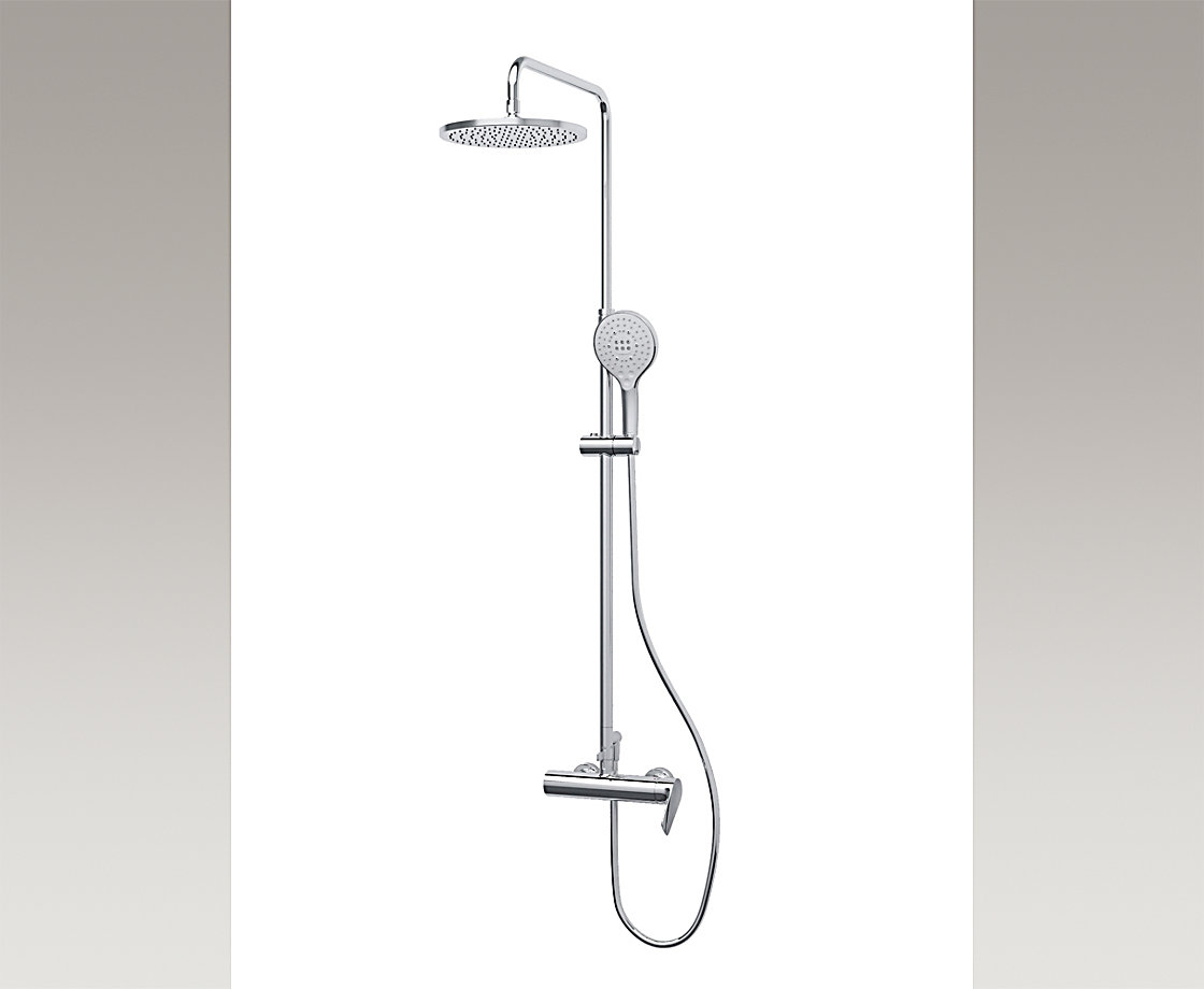 利奥双花洒淋 浴柱–硬管连接